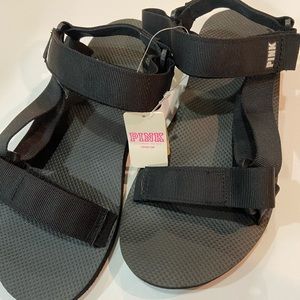 Pink VS sandals color Black Sz. S (6-7)